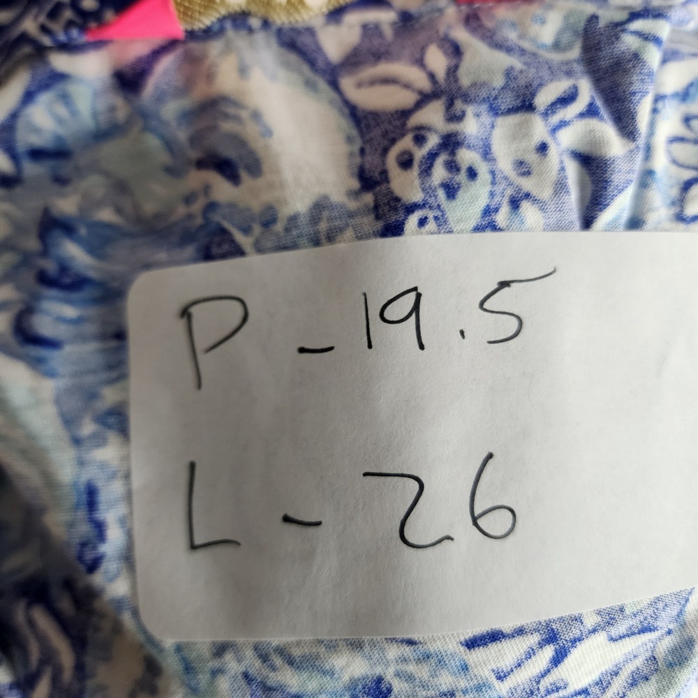 Lilly Pulitzer Ansley Polo Top Go Animals Blue 3/4 Sleeve Pima Cotton Shirt L - Picture 6 of 7